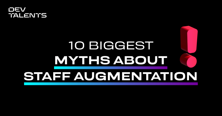 Graphiv with the text: 10 biggest myths about staff augmentation